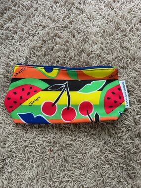 Clinique Kids Bright Fruit Print Pouch - Orange, Yellow, Green, Red, Black